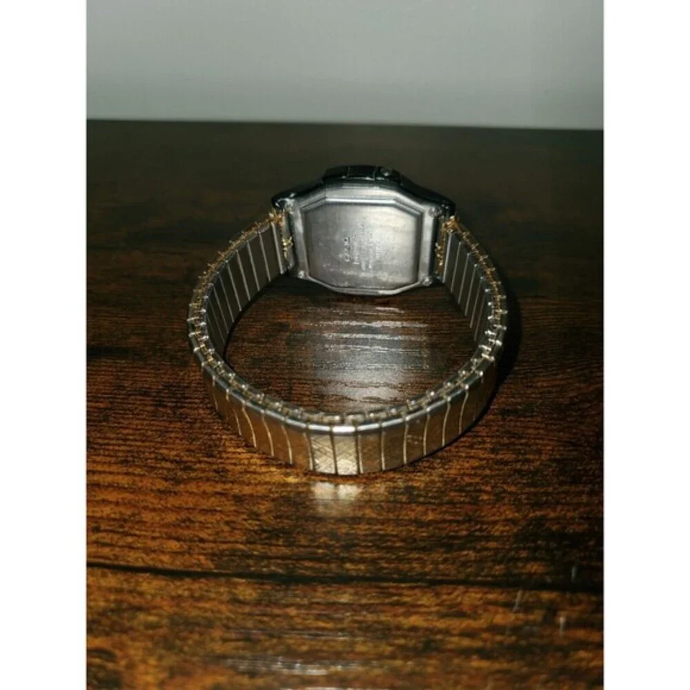Casio Quartz‎ Analog Digital Watch Black Gold Parts Only Repair Vintage